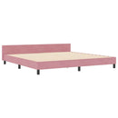 vidaXL Boxrugós ágy fejtámlával Rózsaszín 200 x 200 cm Bársony