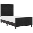 vidaXL Boxrugós ágy fejtámlával Fekete 80 x 200 cm Bársony