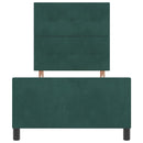 vidaXL Boxrugós ágy fejtámlával Sötétzöld 80 x 200 cm Bársony