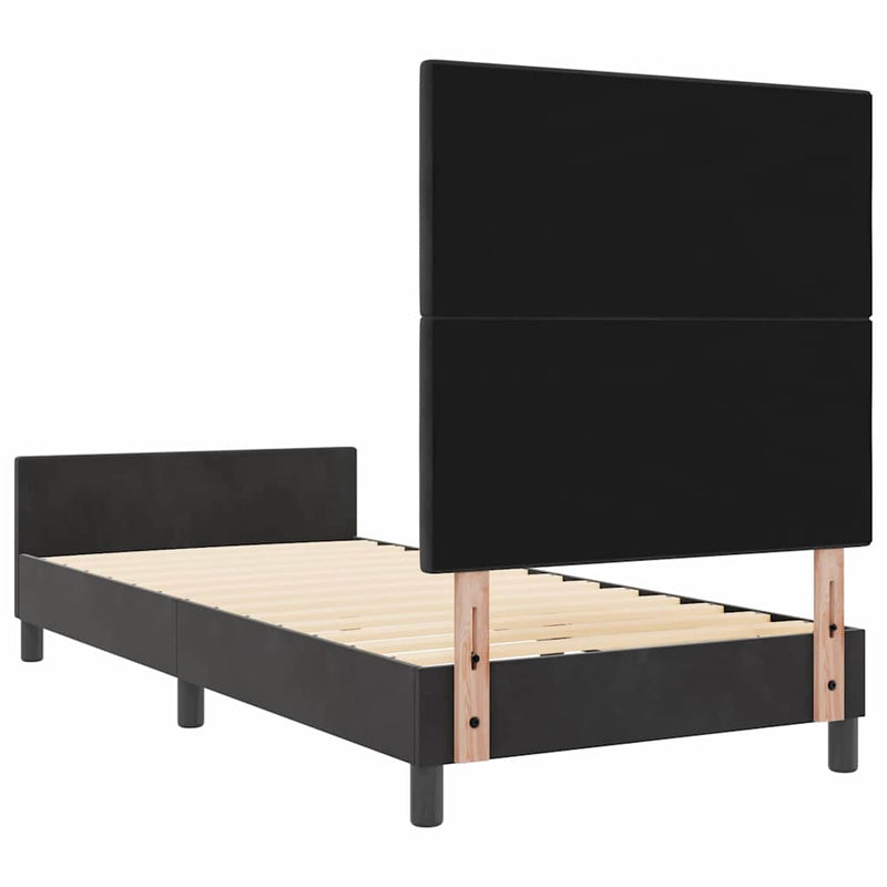 vidaXL Ágykeret fejtámlával Fekete 100 x 200 cm Bársony