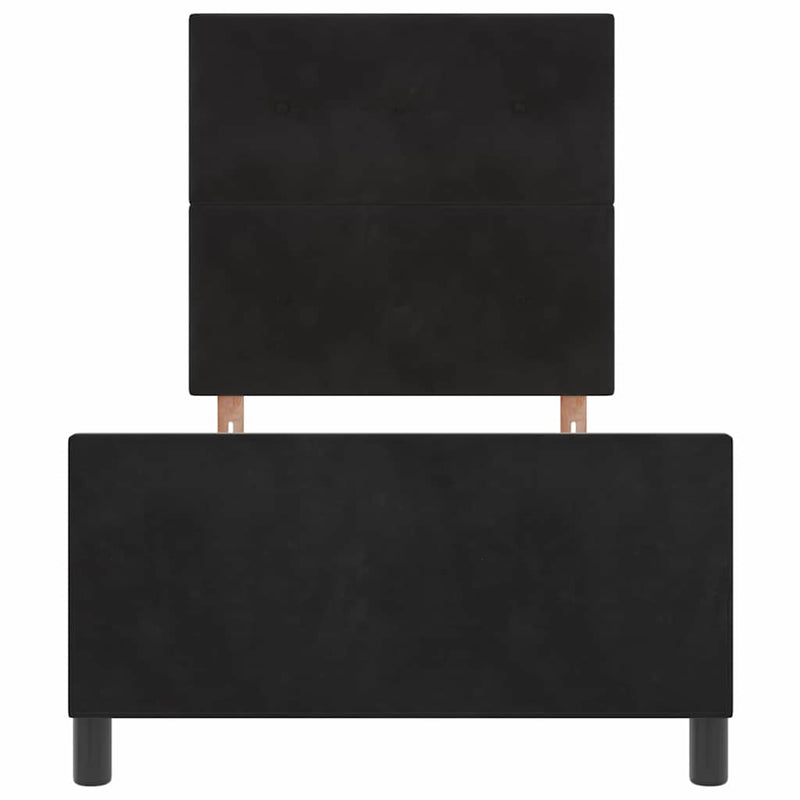 vidaXL Ágykeret fejtámlával Fekete 100 x 200 cm Bársony