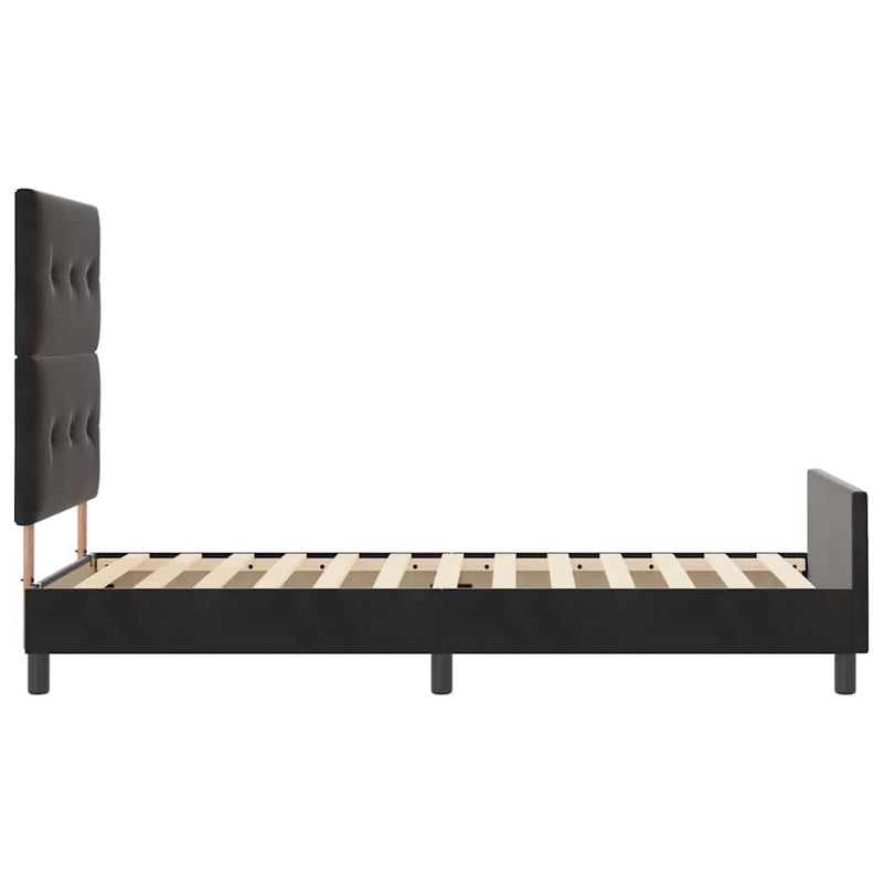 vidaXL Ágykeret fejtámlával Fekete 100 x 200 cm Bársony