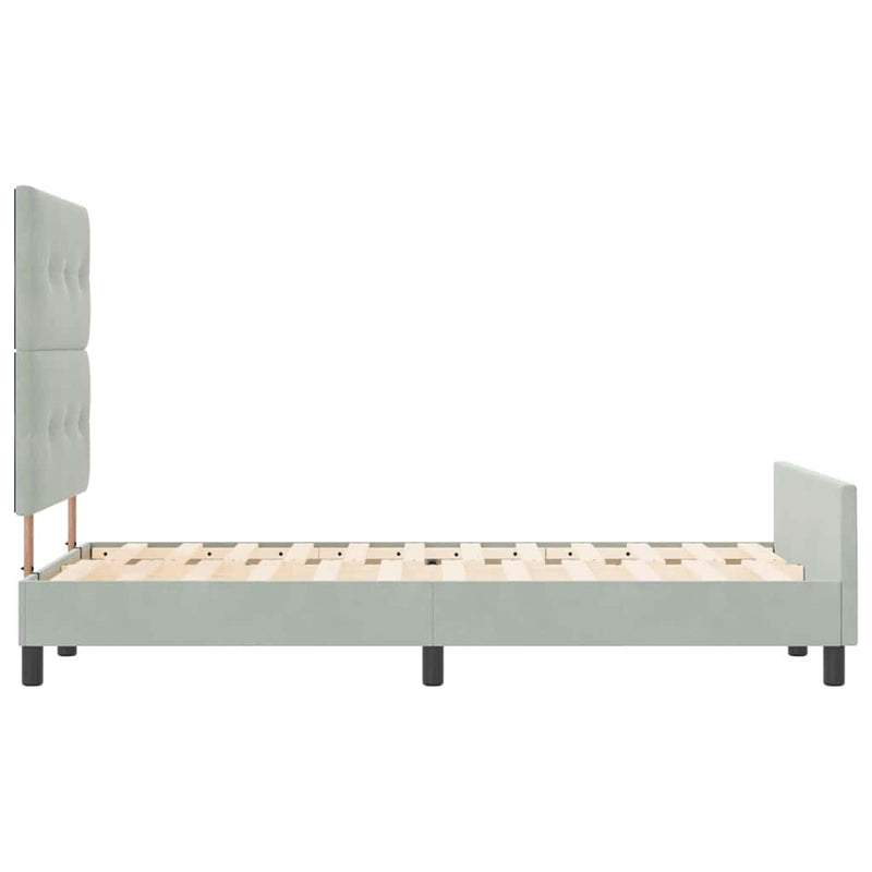 vidaXL Ágykeret fejtámlával Világosszürke 120 x 200 cm Bársony