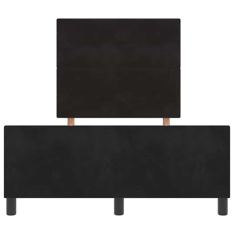 vidaXL Ágykeret fejtámlával Fekete 120 x 200 cm Bársony