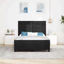 vidaXL Boxrugós ágy fejtámlával Fekete 140 x 200 cm Bársony