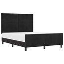 vidaXL Boxrugós ágy fejtámlával Fekete 140 x 200 cm Bársony