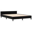 vidaXL Boxrugós ágy fejtámlával Fekete 140 x 200 cm Bársony