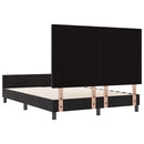 vidaXL Boxrugós ágy fejtámlával Fekete 140 x 200 cm Bársony