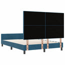 vidaXL Boxrugós ágy fejtámlával Sötét kék 160 x 200 cm Bársony