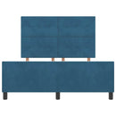 vidaXL Boxrugós ágy fejtámlával Sötét kék 160 x 200 cm Bársony