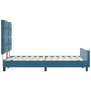 vidaXL Boxrugós ágy fejtámlával Sötét kék 160 x 200 cm Bársony