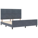 vidaXL Boxrugós ágy fejtámlával Sötétszürke 180 x 200 cm Bársony