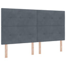 vidaXL Boxrugós ágy fejtámlával Sötétszürke 180 x 200 cm Bársony