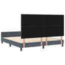 vidaXL Boxrugós ágy fejtámlával Sötétszürke 180 x 200 cm Bársony
