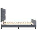 vidaXL Boxrugós ágy fejtámlával Sötétszürke 180 x 200 cm Bársony