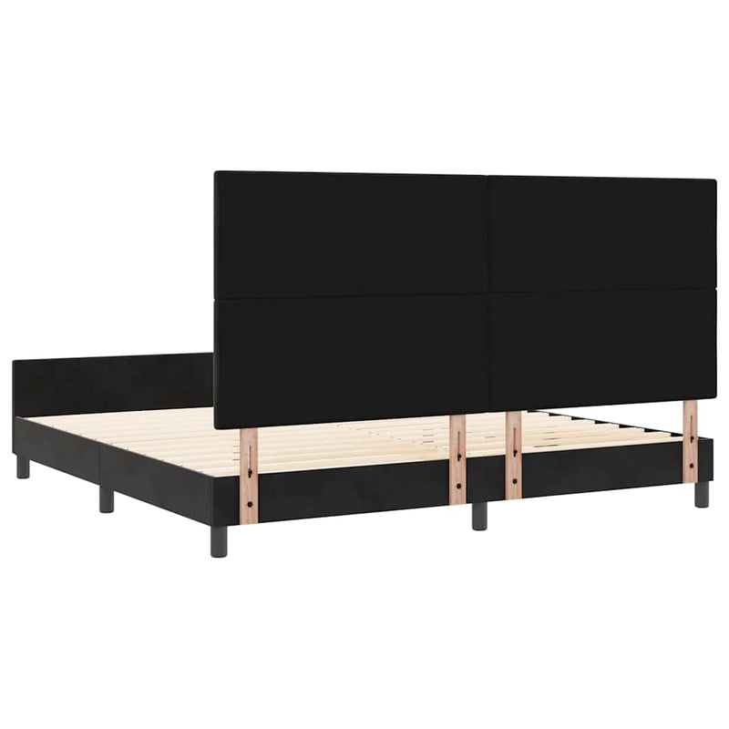 vidaXL Ágykeret fejtámlával Fekete 200 x 200 cm Bársony