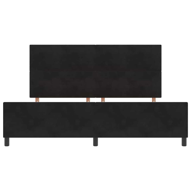 vidaXL Ágykeret fejtámlával Fekete 200 x 200 cm Bársony
