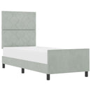 vidaXL Boxrugós ágy fejtámlával Világosszürke 80 x 200 cm Bársony