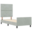 vidaXL Boxrugós ágy fejtámlával Világosszürke 80 x 200 cm Bársony