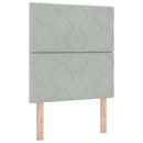 vidaXL Boxrugós ágy fejtámlával Világosszürke 80 x 200 cm Bársony