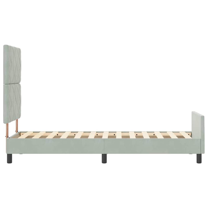 vidaXL Ágykeret fejtámlával Világosszürke 80 x 200 cm Bársony