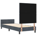 vidaXL Boxrugós ágy fejtámlával Sötétszürke 80 x 200 cm Bársony