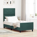 vidaXL Boxrugós ágy fejtámlával Sötétzöld 80 x 200 cm Bársony