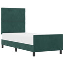 vidaXL Boxrugós ágy fejtámlával Sötétzöld 80 x 200 cm Bársony
