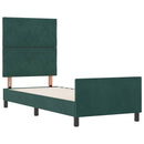 vidaXL Boxrugós ágy fejtámlával Sötétzöld 80 x 200 cm Bársony