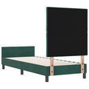 vidaXL Boxrugós ágy fejtámlával Sötétzöld 80 x 200 cm Bársony