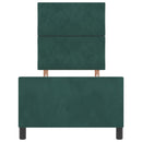 vidaXL Boxrugós ágy fejtámlával Sötétzöld 80 x 200 cm Bársony