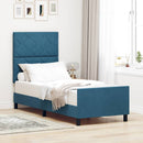 vidaXL Boxrugós ágy fejtámlával Sötét kék 80 x 200 cm Bársony