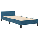 vidaXL Boxrugós ágy fejtámlával Sötét kék 80 x 200 cm Bársony
