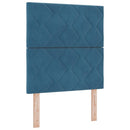 vidaXL Boxrugós ágy fejtámlával Sötét kék 80 x 200 cm Bársony