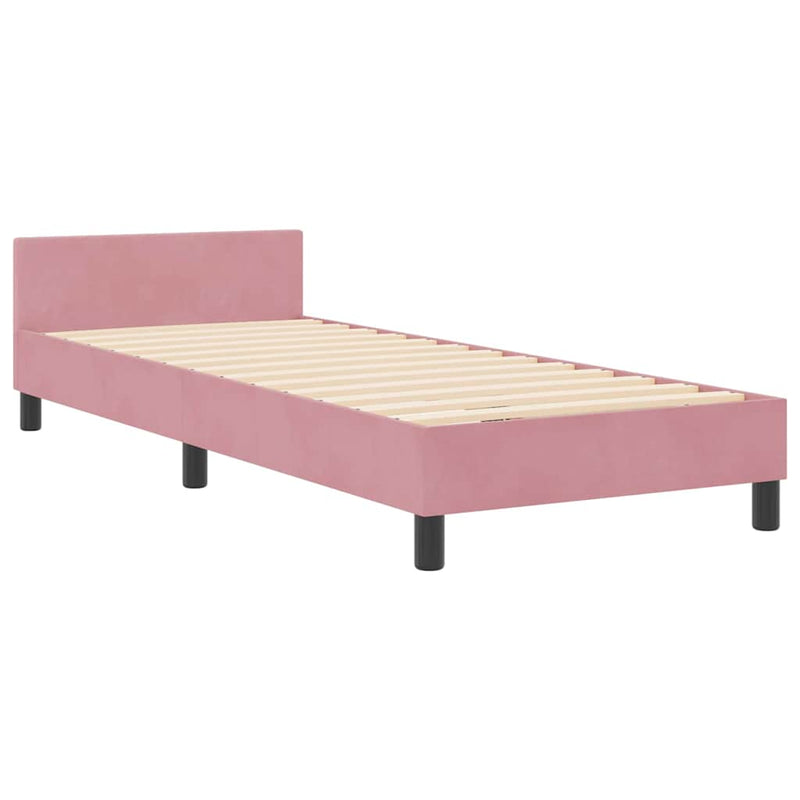 vidaXL Ágykeret fejtámlával Rózsaszín 80 x 200 cm Bársony