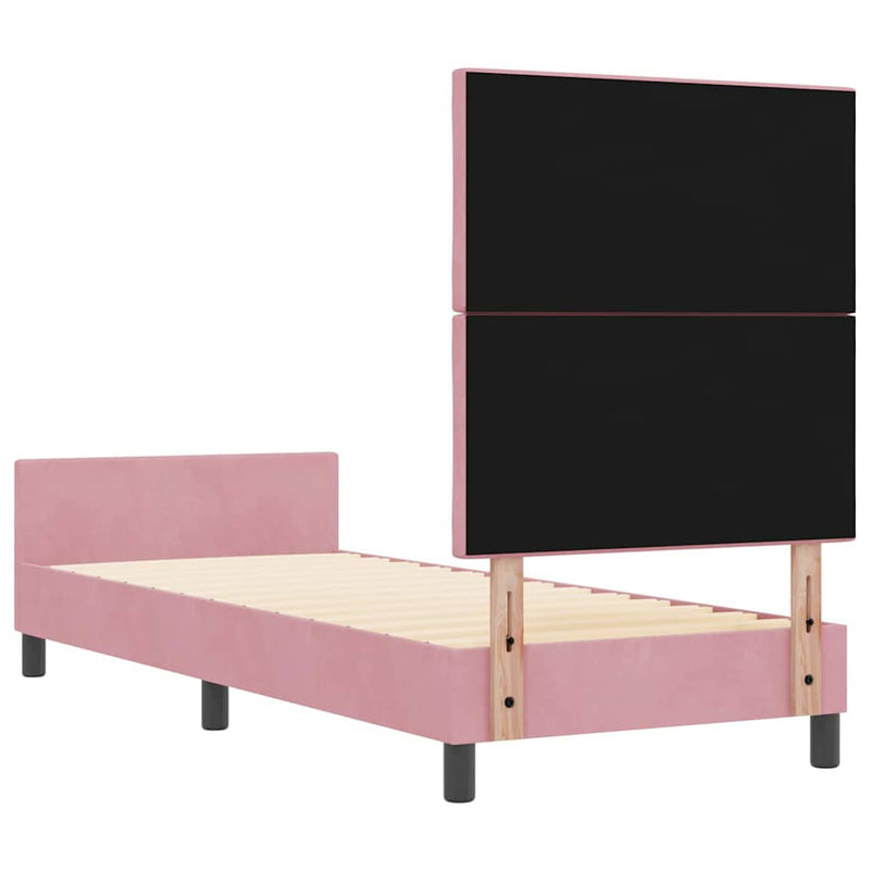 vidaXL Ágykeret fejtámlával Rózsaszín 80 x 200 cm Bársony