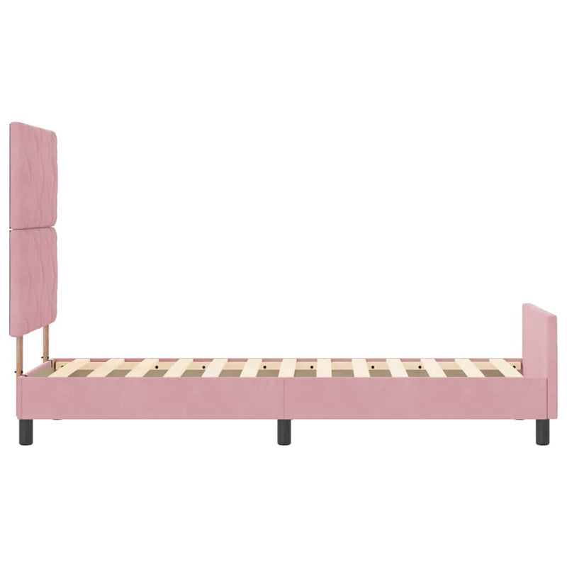 vidaXL Ágykeret fejtámlával Rózsaszín 80 x 200 cm Bársony