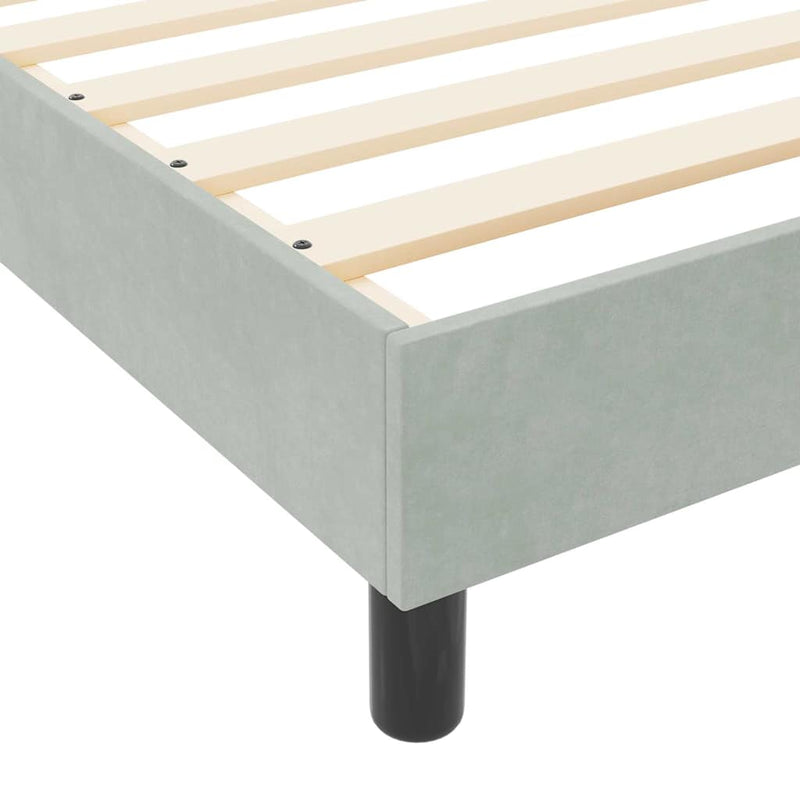vidaXL Ágykeret fejtámlával Világosszürke 90 x 200 cm Bársony