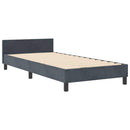 vidaXL Boxrugós ágy fejtámlával Sötétszürke 90 x 200 cm Bársony