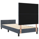 vidaXL Boxrugós ágy fejtámlával Sötétszürke 90 x 200 cm Bársony