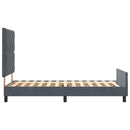 vidaXL Boxrugós ágy fejtámlával Sötétszürke 90 x 200 cm Bársony