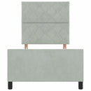 vidaXL Boxrugós ágy fejtámlával Világosszürke 100 x 200 cm Bársony