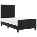 vidaXL Boxrugós ágy fejtámlával Fekete 100 x 200 cm Bársony