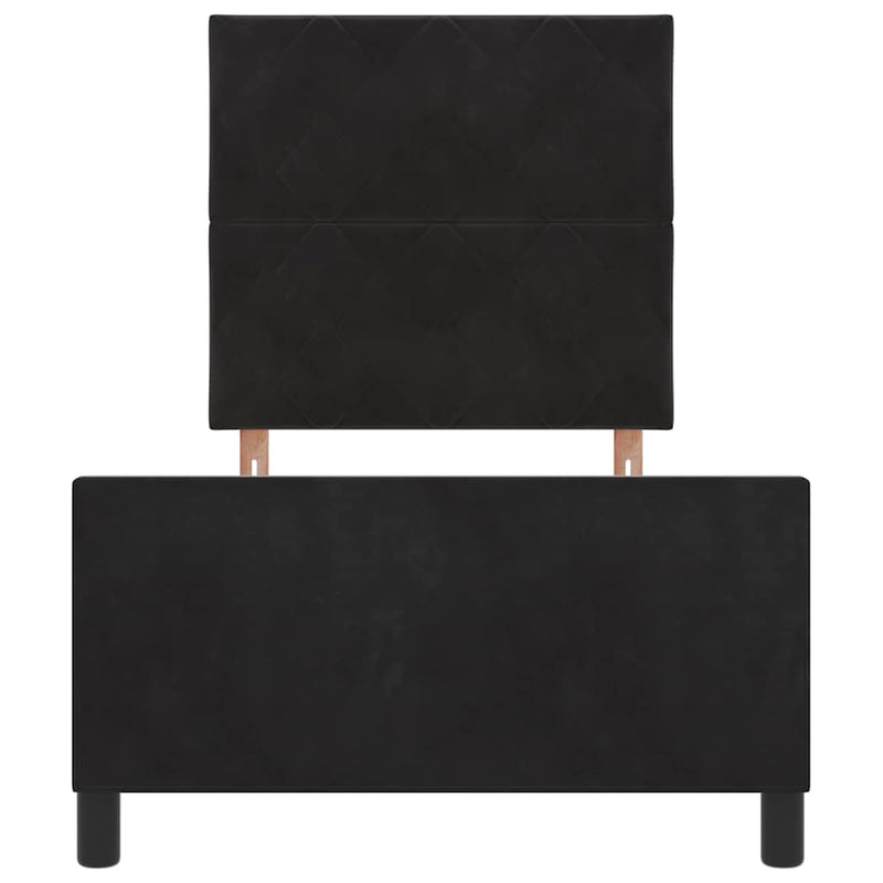 vidaXL Ágykeret fejtámlával Fekete 100 x 200 cm Bársony