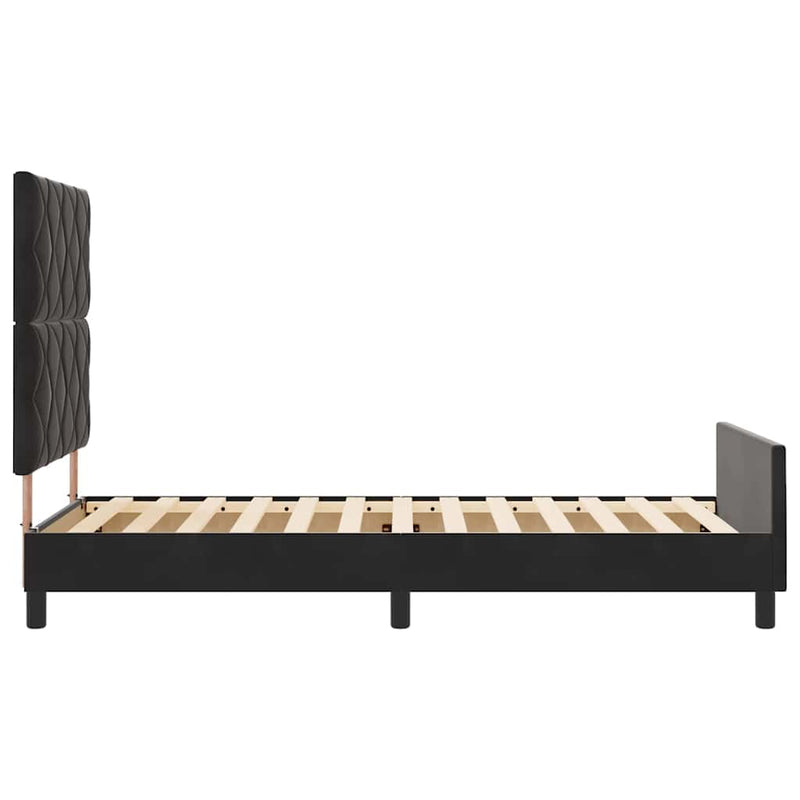 vidaXL Ágykeret fejtámlával Fekete 100 x 200 cm Bársony