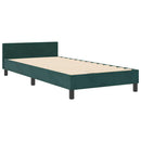 vidaXL Boxrugós ágy fejtámlával Sötétzöld 100 x 200 cm Bársony