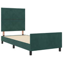 vidaXL Boxrugós ágy fejtámlával Sötétzöld 100 x 200 cm Bársony