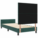 vidaXL Boxrugós ágy fejtámlával Sötétzöld 100 x 200 cm Bársony
