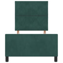 vidaXL Boxrugós ágy fejtámlával Sötétzöld 100 x 200 cm Bársony