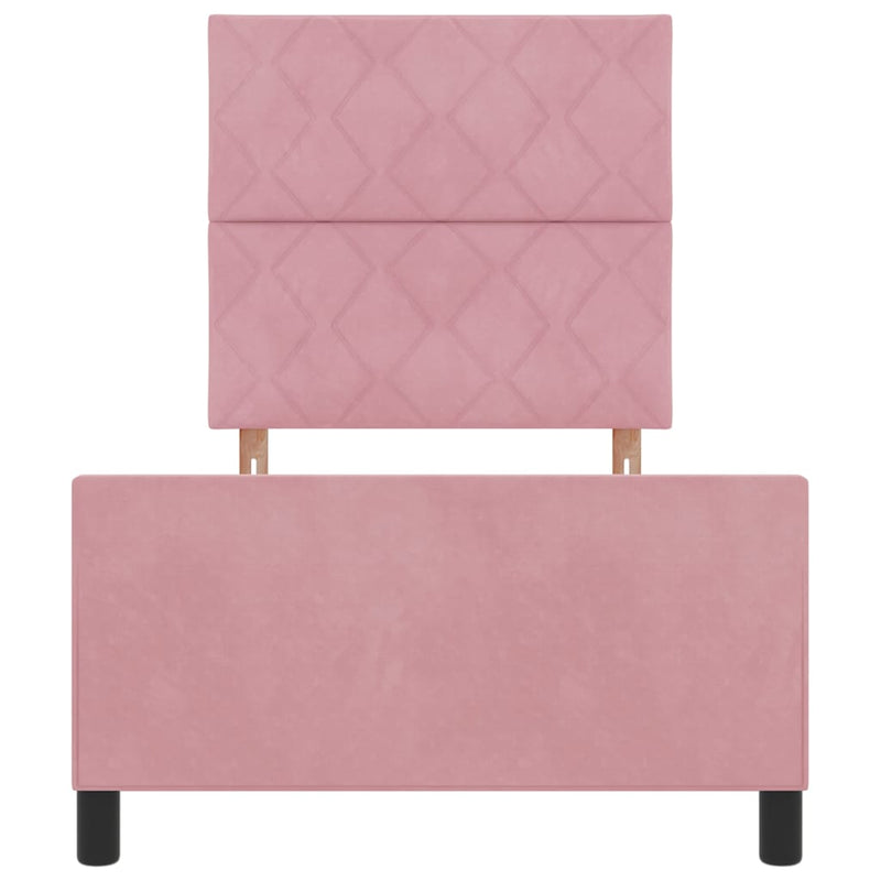 vidaXL Ágykeret fejtámlával Rózsaszín 100 x 200 cm Bársony